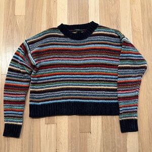 Forever 21 Multicolor Striped Chenille Crew Neck Sweater